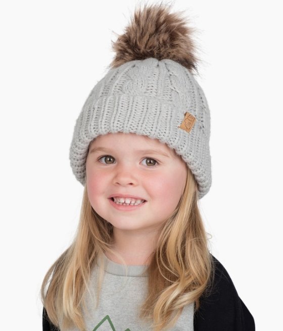 Grey | Cable Knit Twinning Beanies - Tadpole