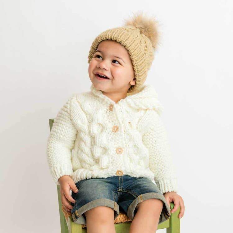 Hooded Coat Sweater Cream - Tadpole