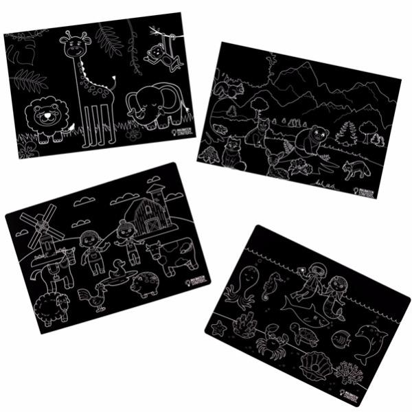 Imagination Starters Chalkboard Animals Placemat - Set of 4 - Tadpole