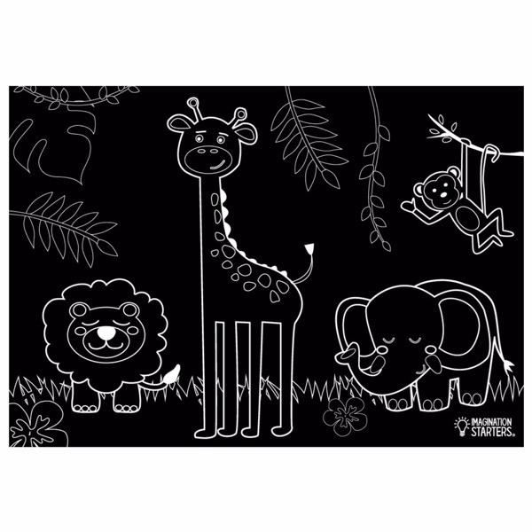 Imagination Starters Chalkboard Animals Placemat - Set of 4 - Tadpole