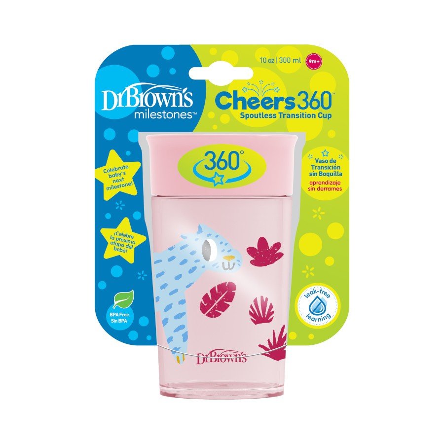 Jungle Fun Cheers 360 Spoutless Transition Sippy Cup, 10 oz, 9m+ - Tadpole
