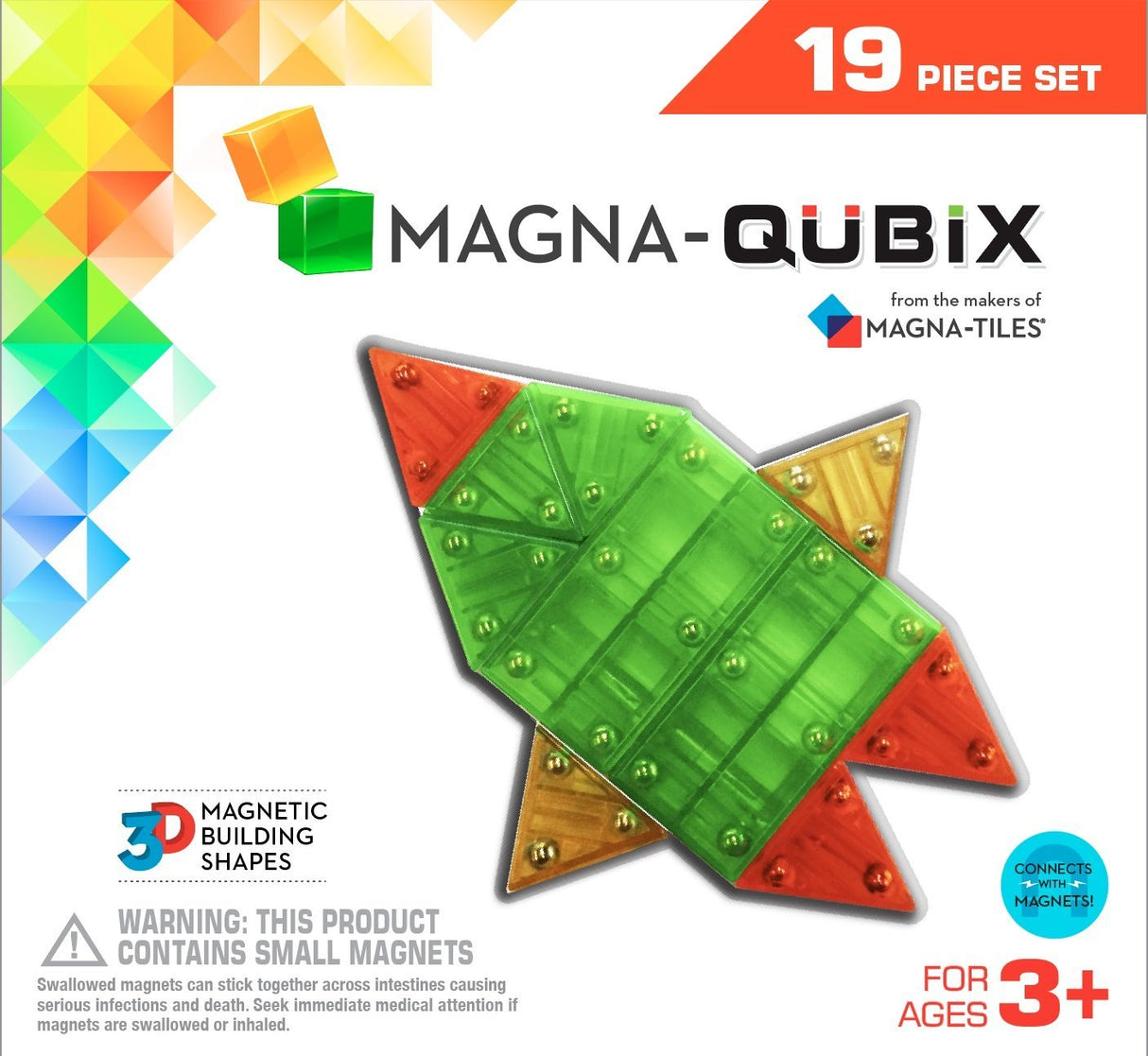 Magna-Tiles NEW Magna-Qubix 19-piece Set - Tadpole