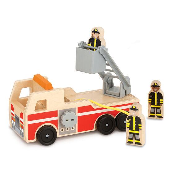 Melissa & Doug Classic Wooden Fire Truck Play Set - Tadpole