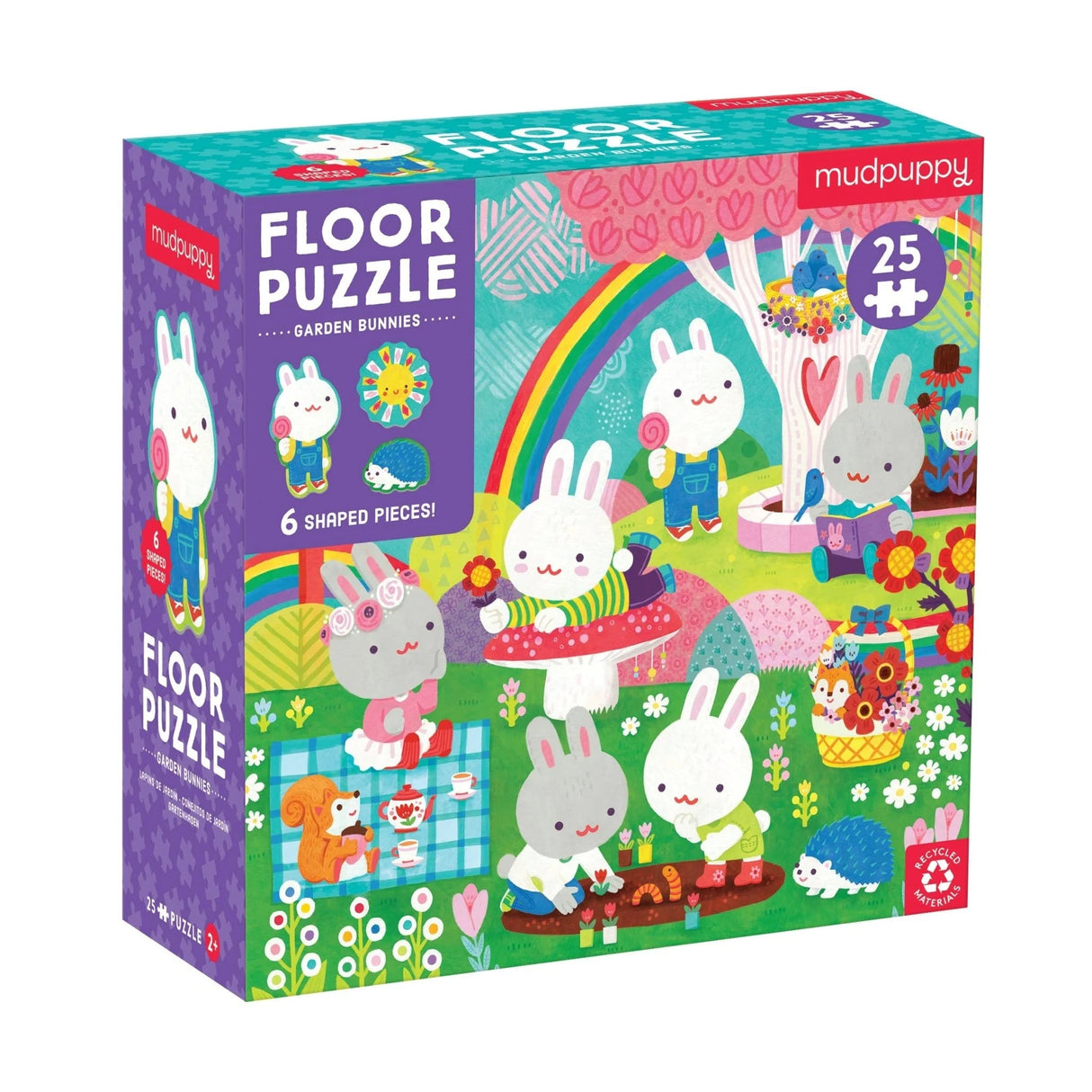 Mudpuppy 25pc Floor Puzzle w/ Shaped Pieces - Garden Bunnies - Tadpole