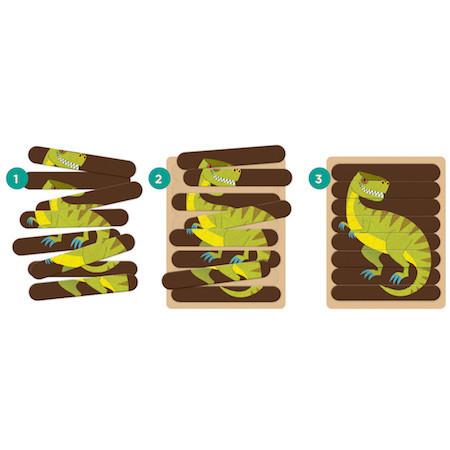 Mudpuppy Puzzle Sticks Mighty Dinosaurs - Tadpole