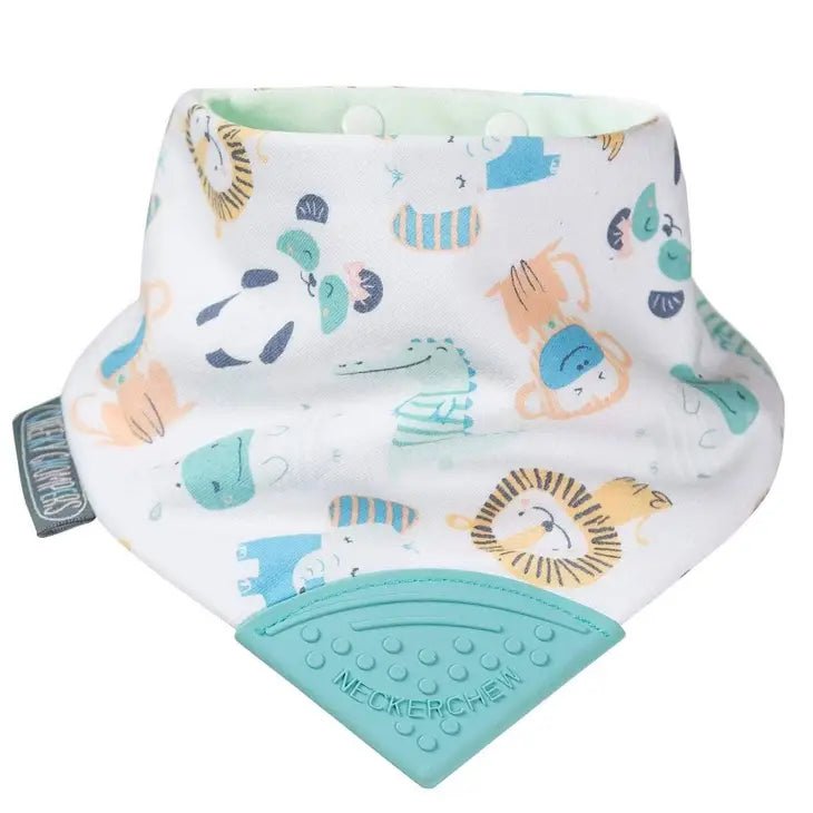 Neckerchew Teething Dribble Bib Cheeky Animals Teether - Tadpole
