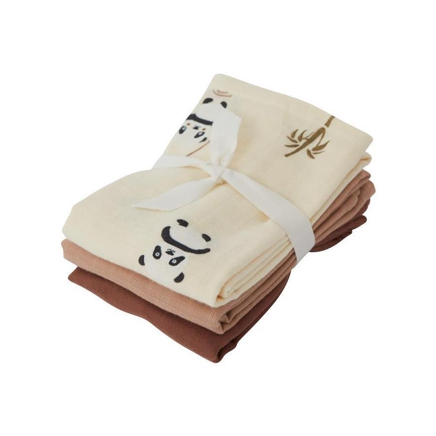 Oyoy Muslin Panda Square Swaddle 3pk - Tadpole