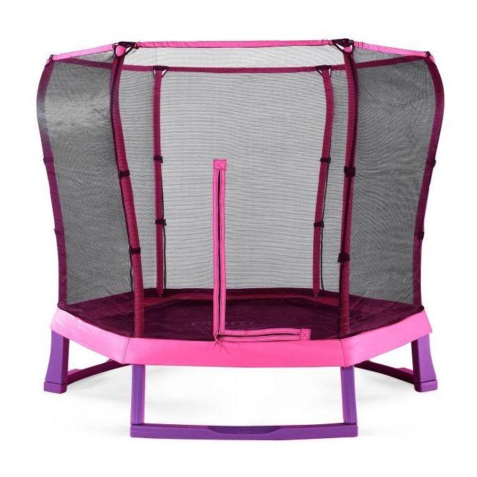 Pink and Purple Junior Jumper trampoline and Enclosure 7ft. - Tadpole
