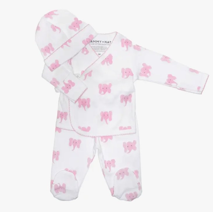 Pink Elephant Print Take Me Home Set NEWBORN - Tadpole