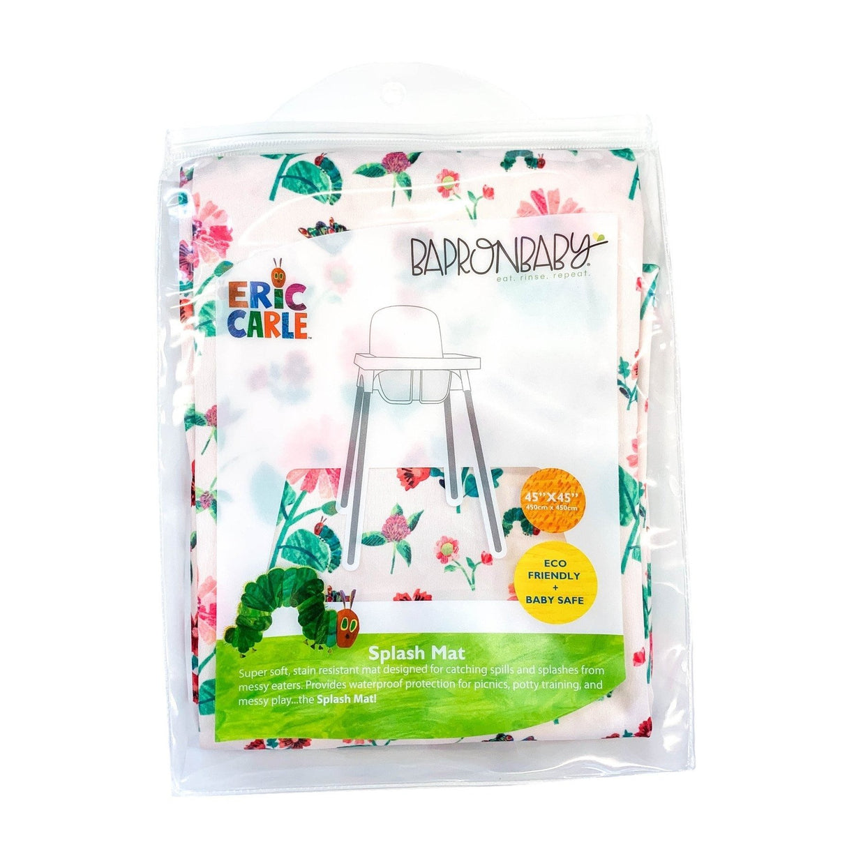Pink Floral Caterpillar - Splash Mat - A Waterproof Catch-Al - Tadpole