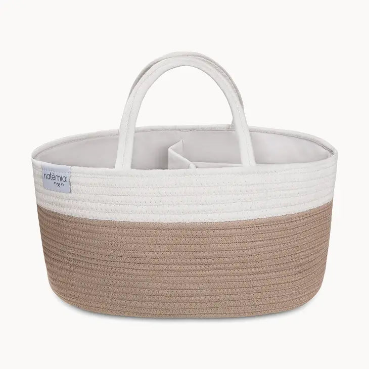 Rope Diaper Caddy Organizer in Beige Mini - Tadpole