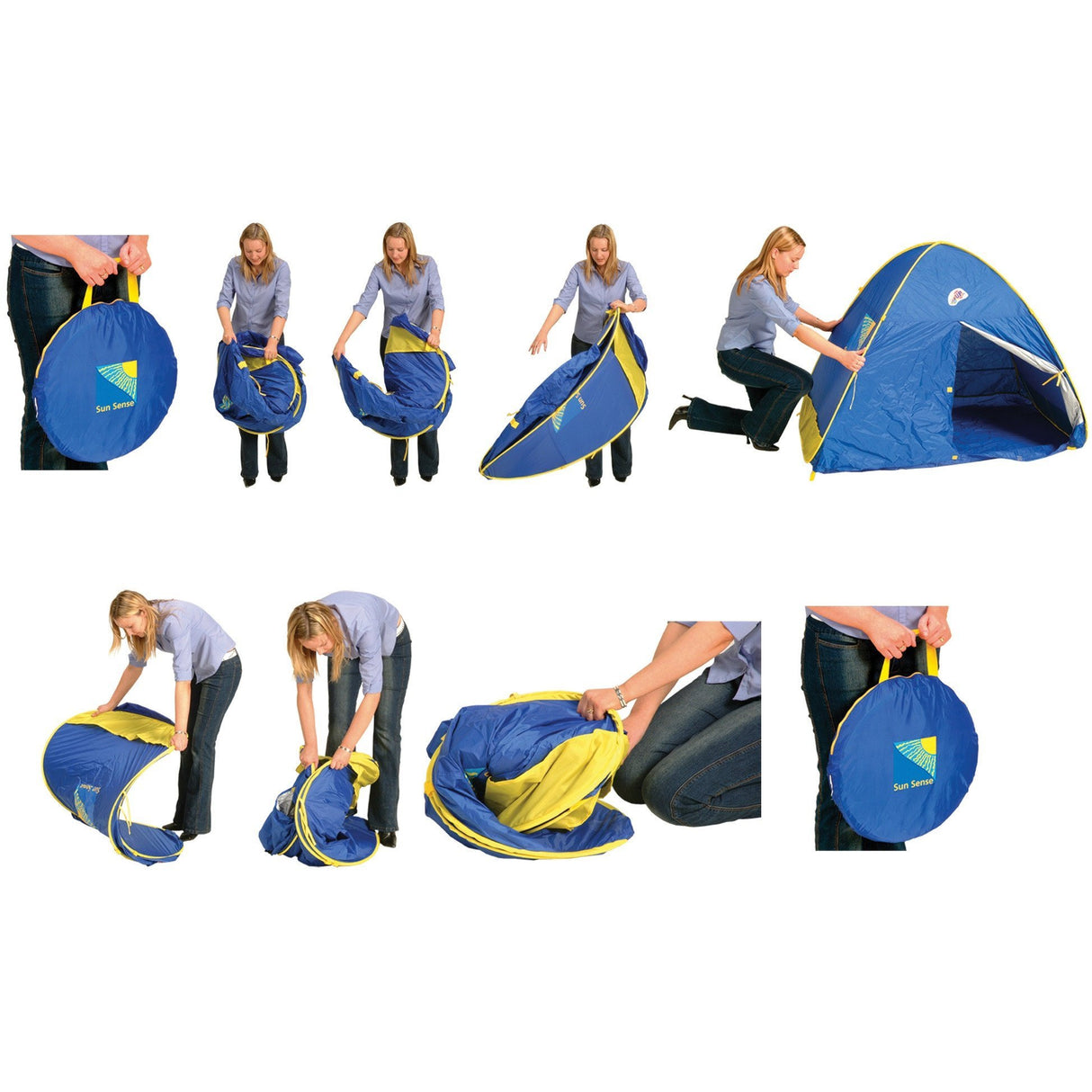 Schylling Infant UV Play Shade Pop Up Tent (Blue/Yellow) - Tadpole