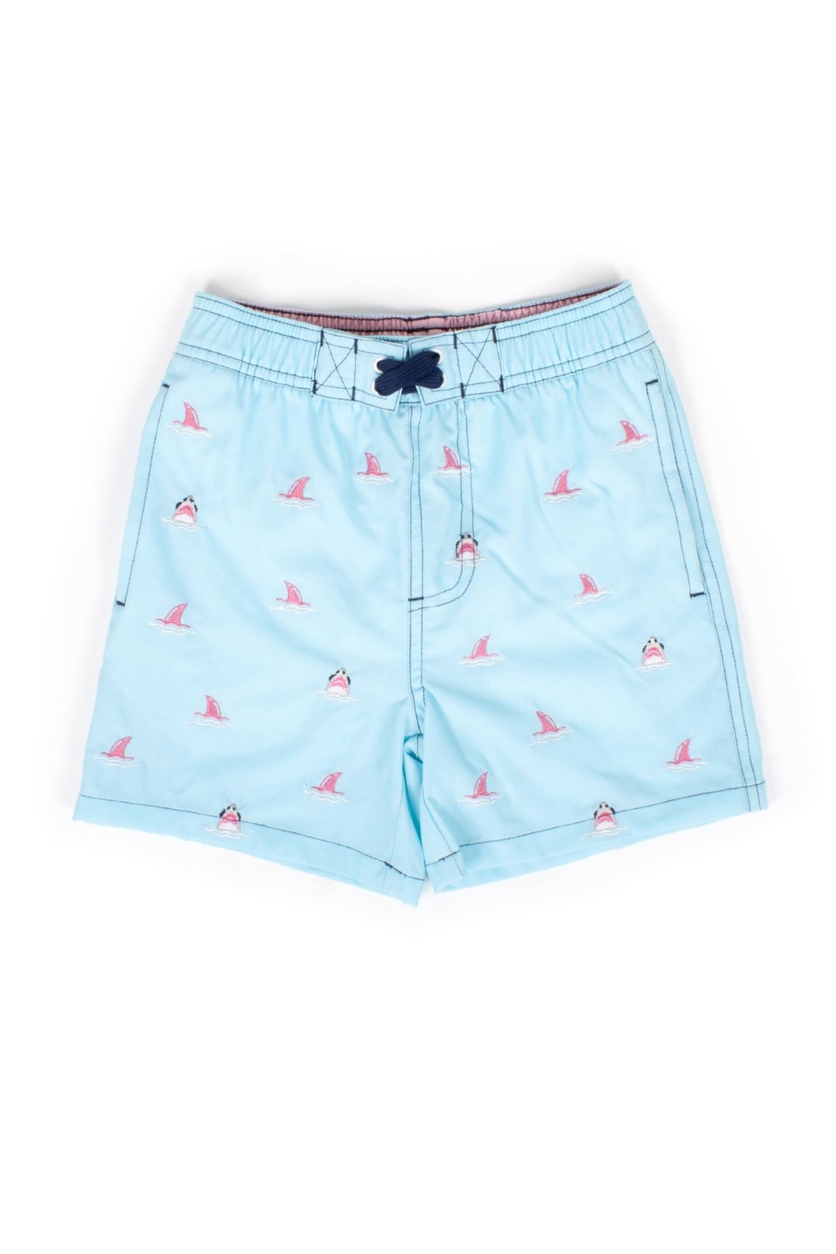 Shade critters 4 Way Stretch Swim Trunks - Magic Water Appearing Boats & Sharks - Tadpole