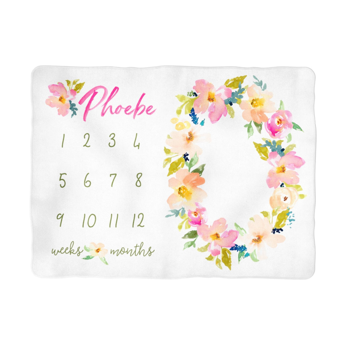 Sugar + Maple Garden Floral Milestone Blanket - Personalized - Tadpole