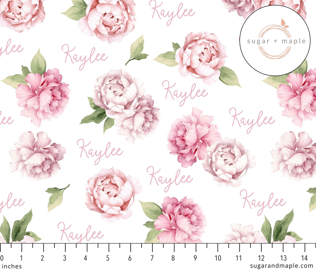 Sugar + Maple Large Blanket & Hat Set - Pink Peonies - Tadpole