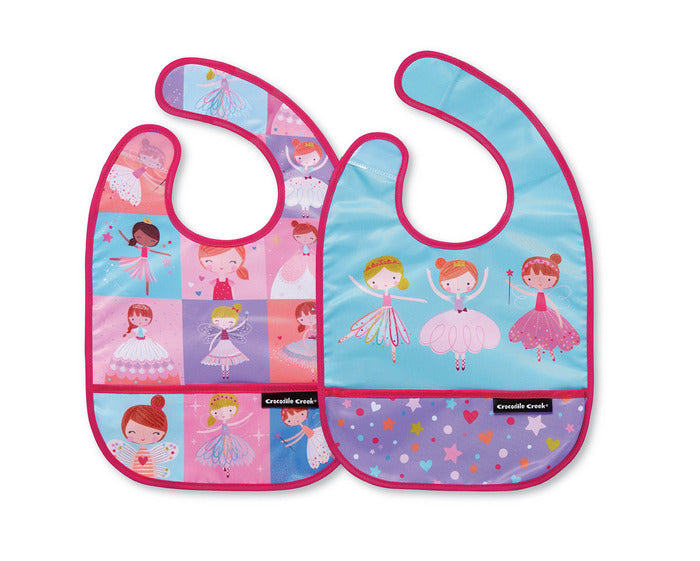 Crocodile Creek Bibs 2 Go with Pouch - Tadpole