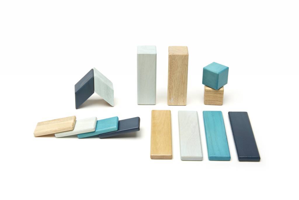 Tegu 14-Piece Magnetic Block Set - Blues - Tadpole