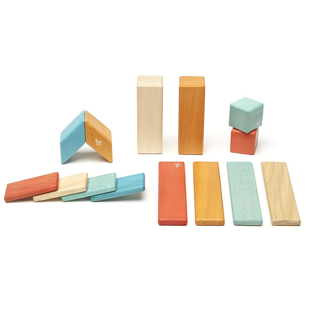 Tegu 14-Piece Magnetic Block Set - Sunset - Tadpole