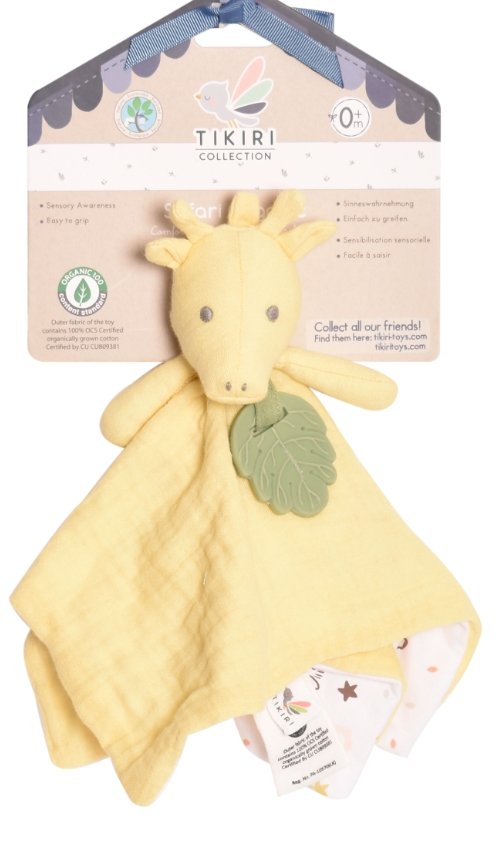 Tikiri Toys Organic Safari Comforter & Teether - Tadpole