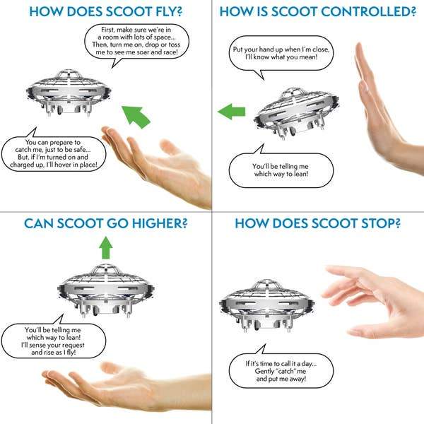 USA Toyz Silver Scoot Hands Free Drone - Tadpole