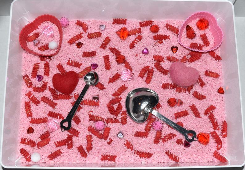 Valentines Day Sensory Bin - Tadpole