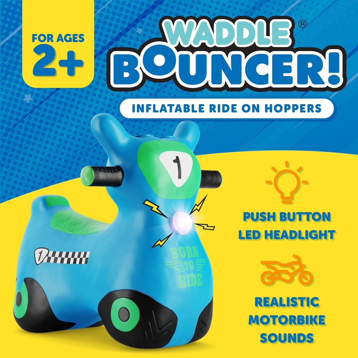 Waddle Blue Zoomer Bouncer - Tadpole