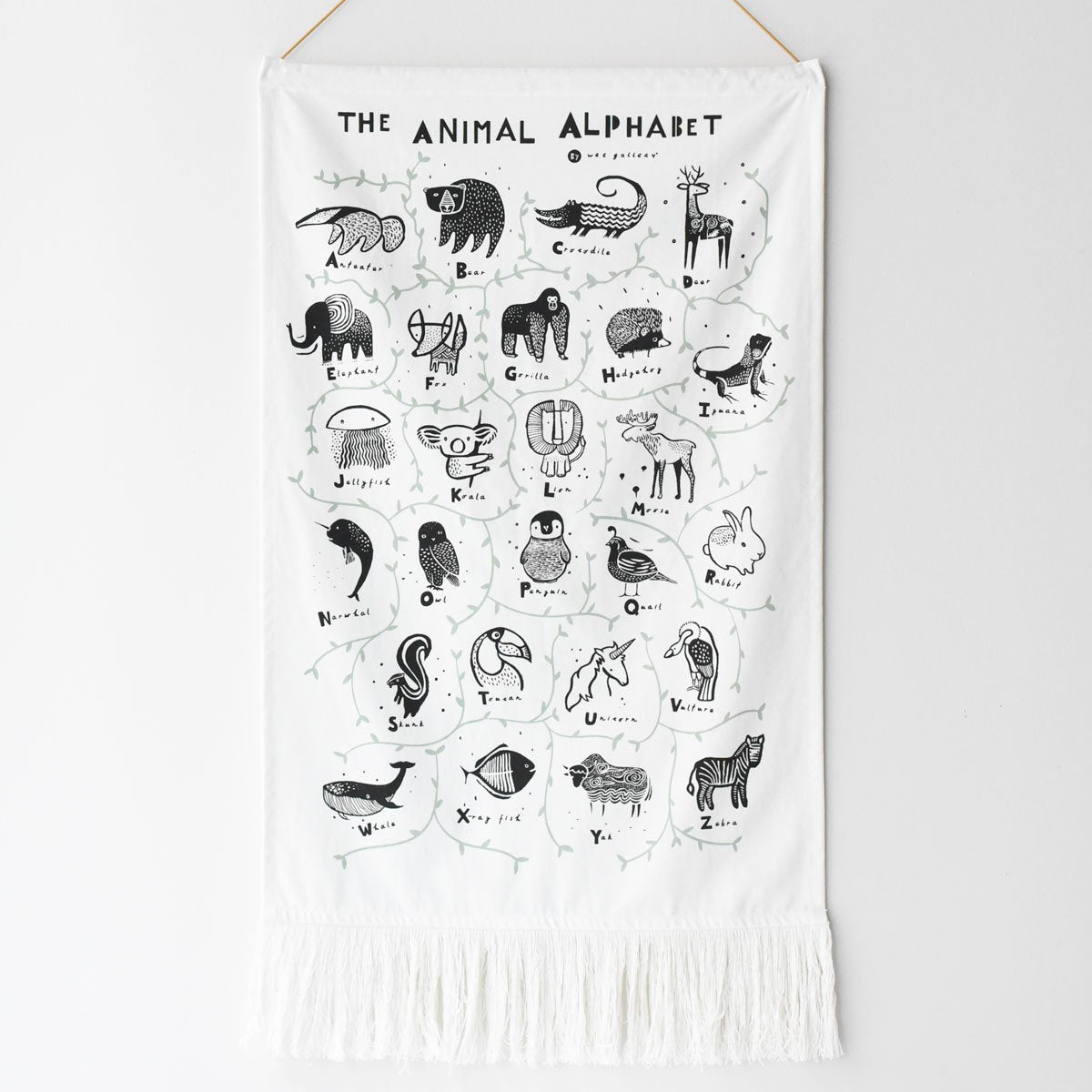 Wee Gallery Animal Alphabet Wall Hanging - Tadpole