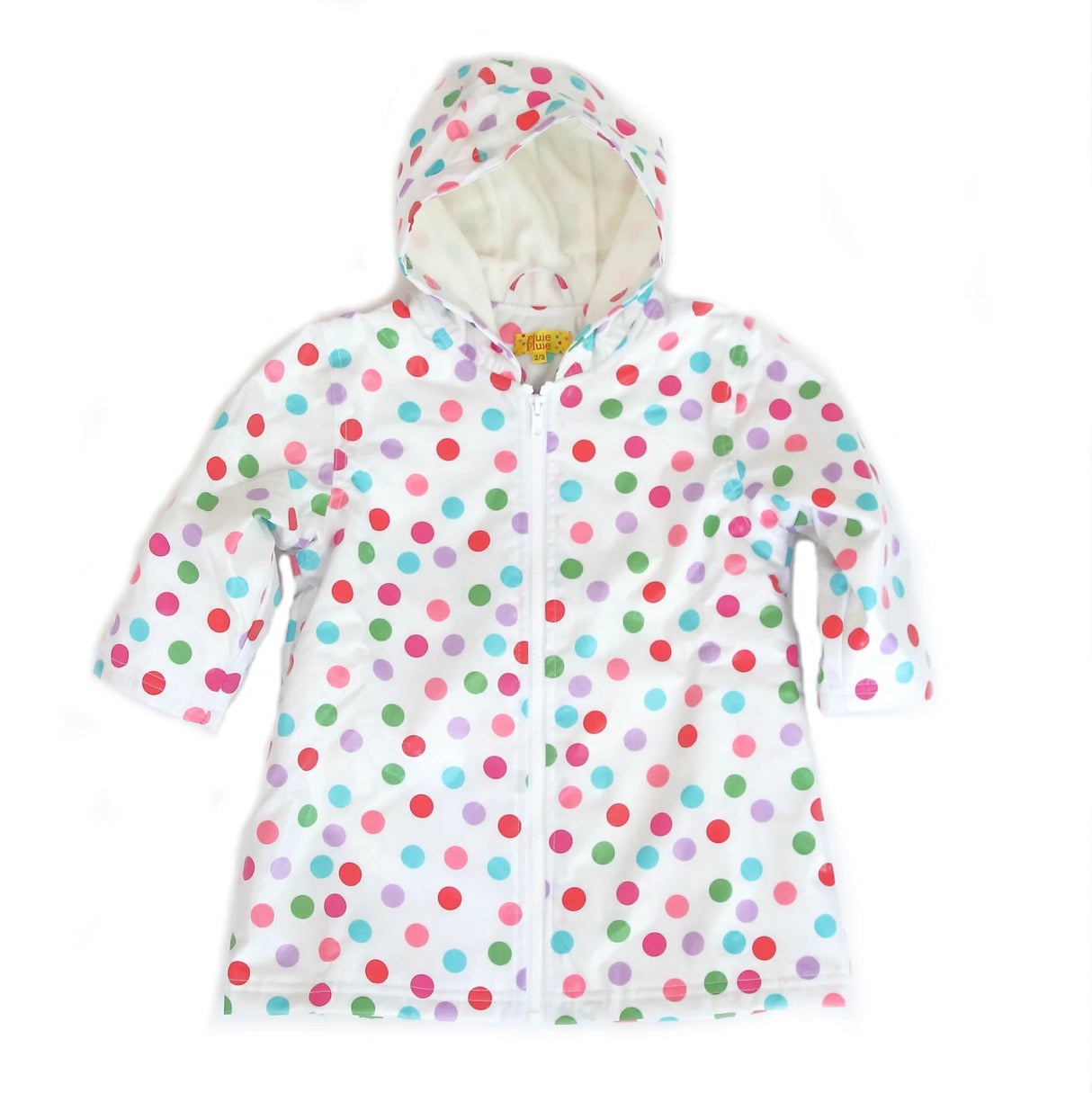 White Polka Dot Rain Coat - With Lining - Tadpole