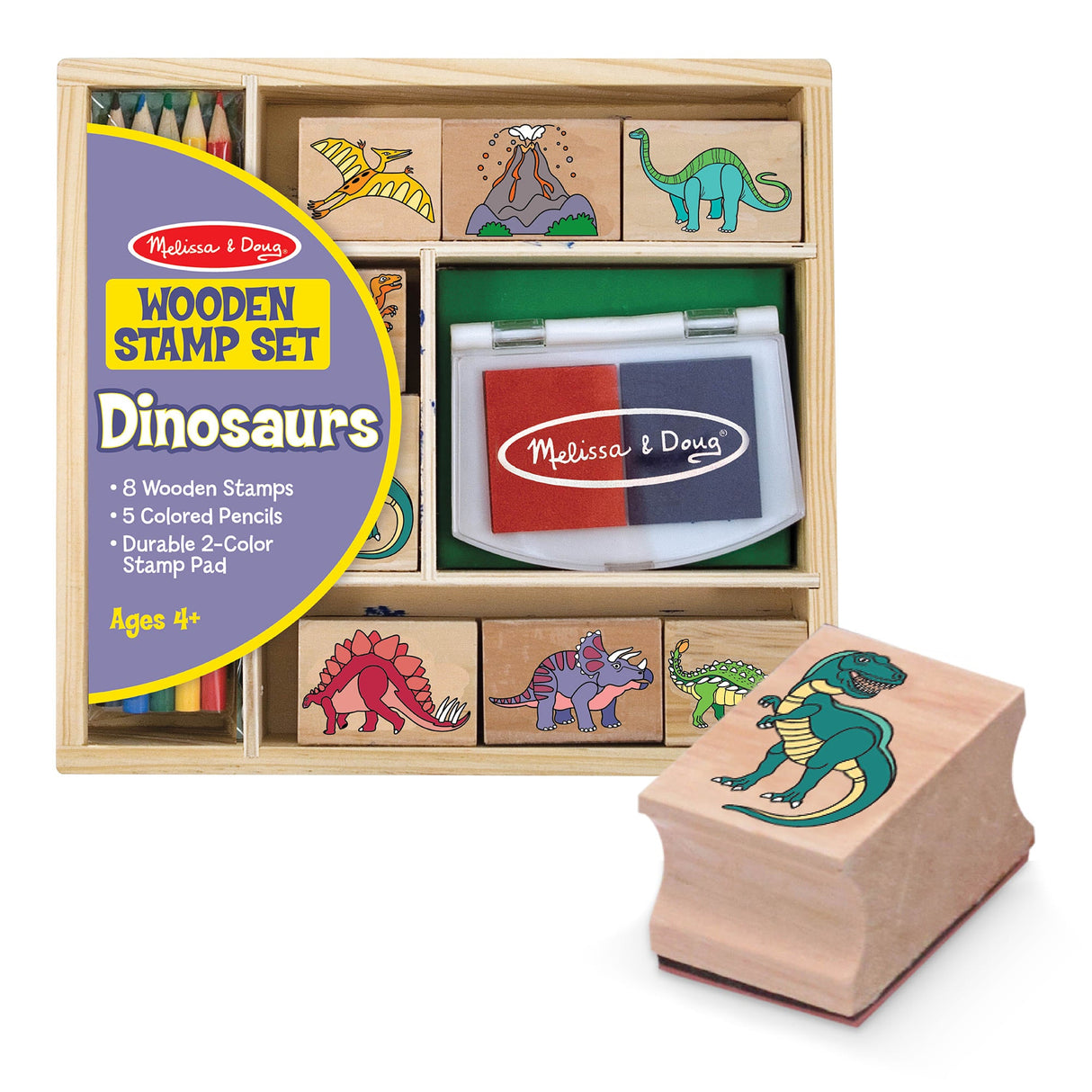 Wooden Stamp Set - Dinosaurs - Tadpole