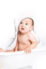 LUXE Baby/Toddler Towel: Detailed Pom Pom Trim,Bamboo Cotton