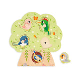 Chunky Wooden Bird Sounds Peg Puzzle
