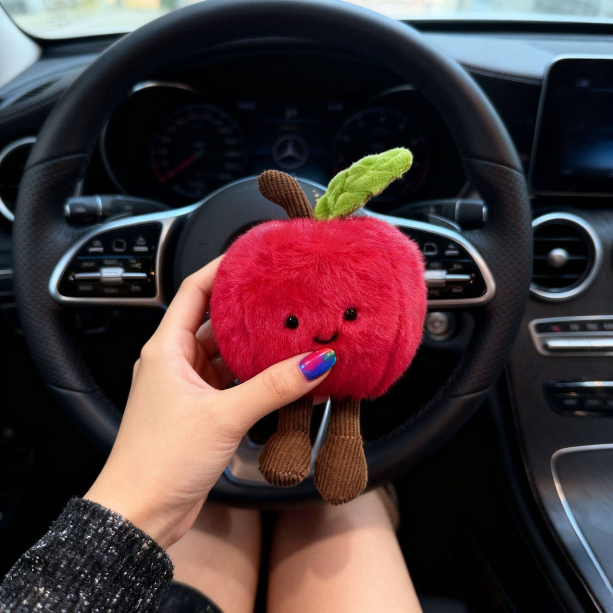 Creative Apple Plush Keychain Toy for Casual Style