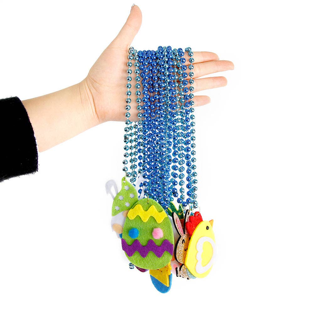 Children's Easter Bunny Necklace Colorful Egg Chain for Family Gatherings