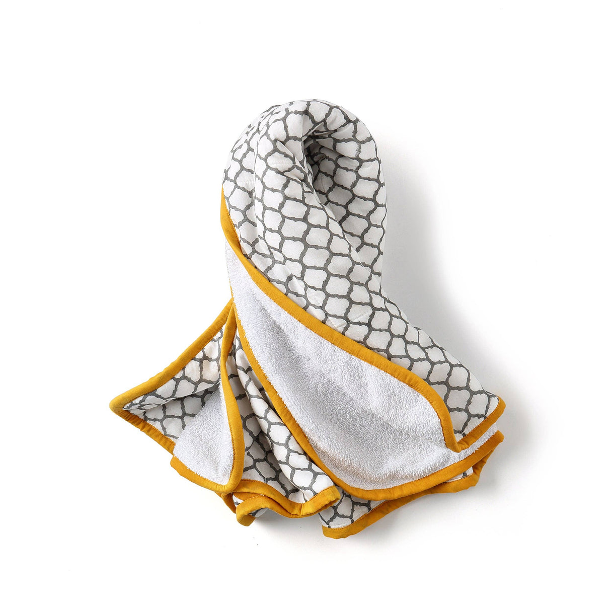 Hooded Towel: Handmade, Block-Printed Cotton, Baby/Toddler