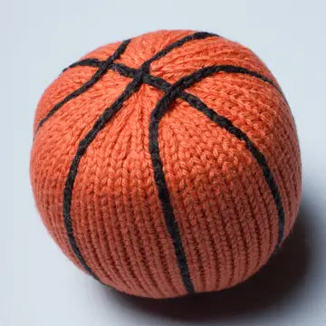 Organic Baby Toy - Basketball Rattle (Handmade) 2.5" diameter
