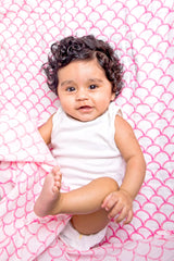 Sakura Organic Swaddle Set (Cherry Blossom & Pink Stripe)