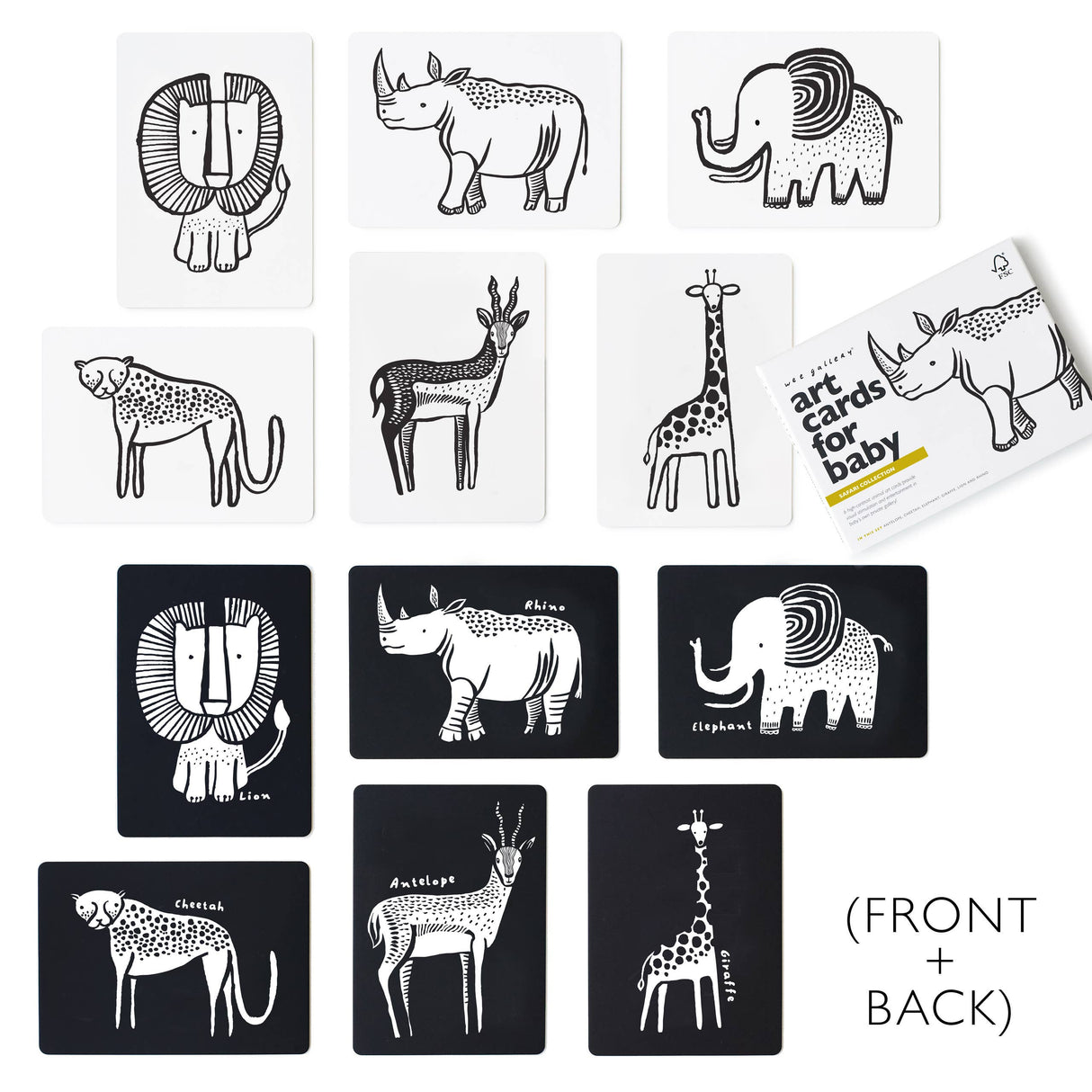 Art Cards for Baby - Safari Animals - Infant Flash Cards