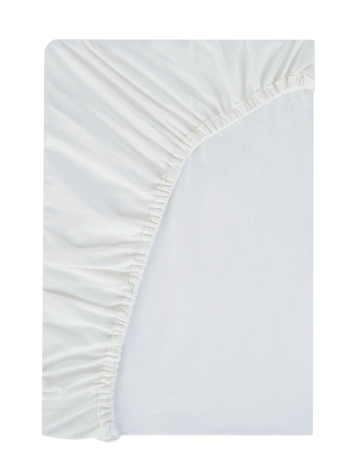 Off White Fitted Crib Sheet: Knit Cotton