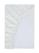 Off White Fitted Crib Sheet: Knit Cotton