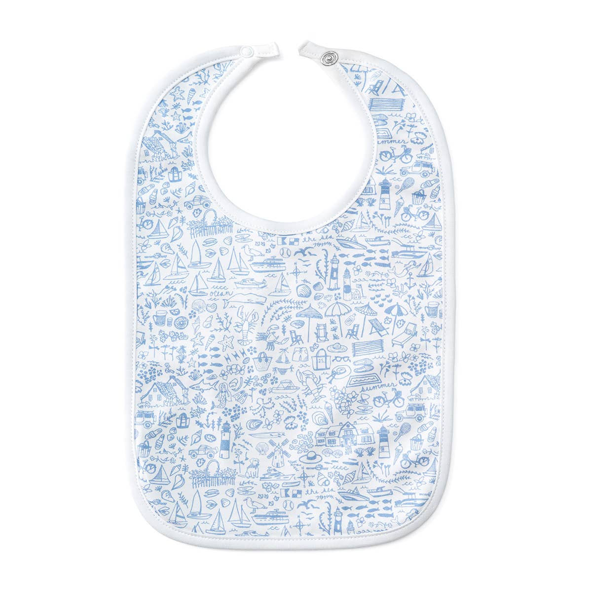 Seaside Round Baby Bib