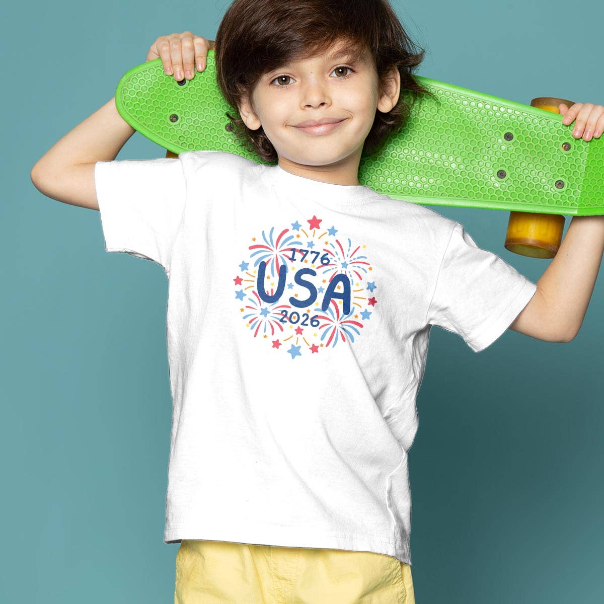 USA Fireworks Doodles 1776-2026 Toddler T-Shirt 2T-5/6