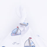 Bubbly Sailboats Blue - Knotted Hat