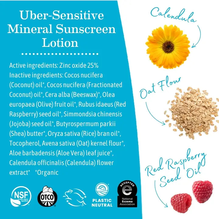 Earth Mama Uber-Sensitive Mineral Sunscreen Lotion - SPF 40