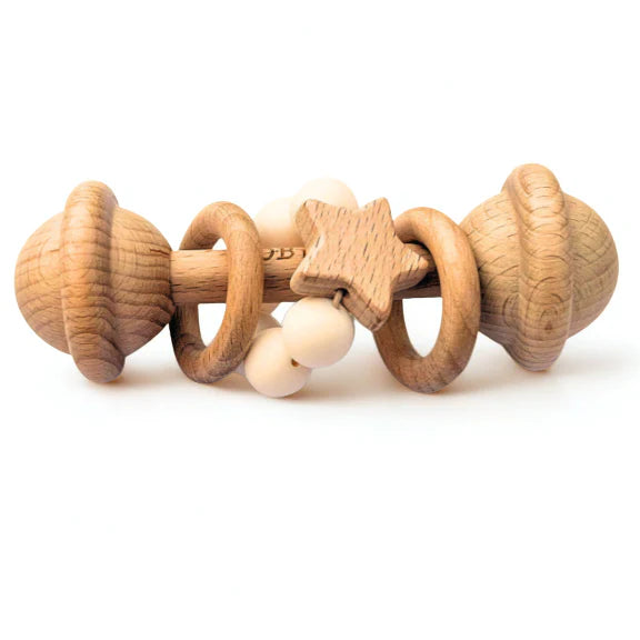 White Wooden Rattle Toy