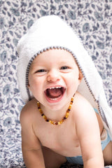 LUXE Baby/Toddler Towel: Detailed Pom Pom Trim,Bamboo Cotton