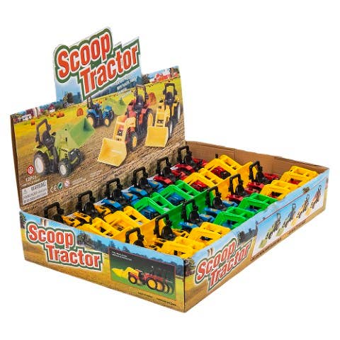 6" Diecast Scoop Tractor 12/Display