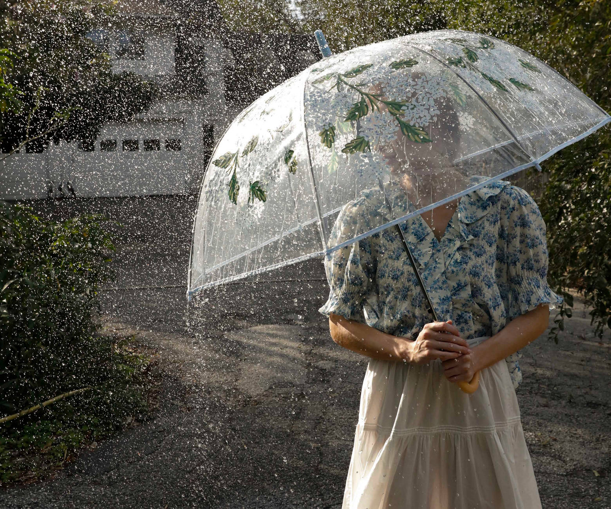 Hydrangea Clear Umbrella