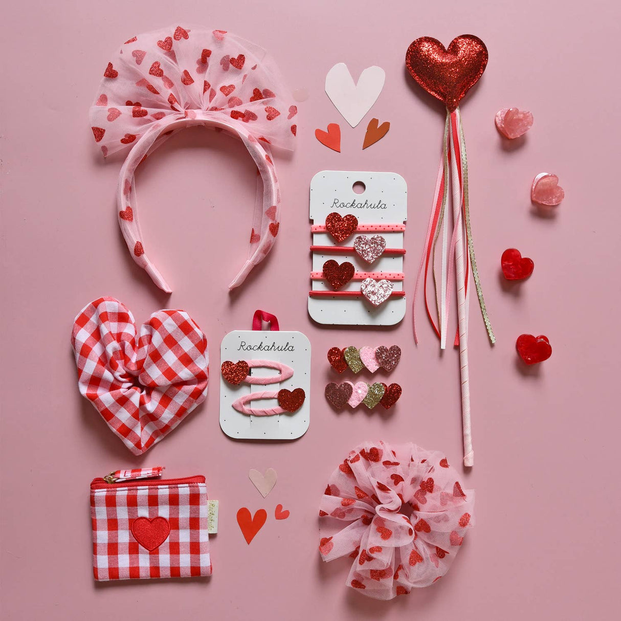 Love Heart Glitter Clips