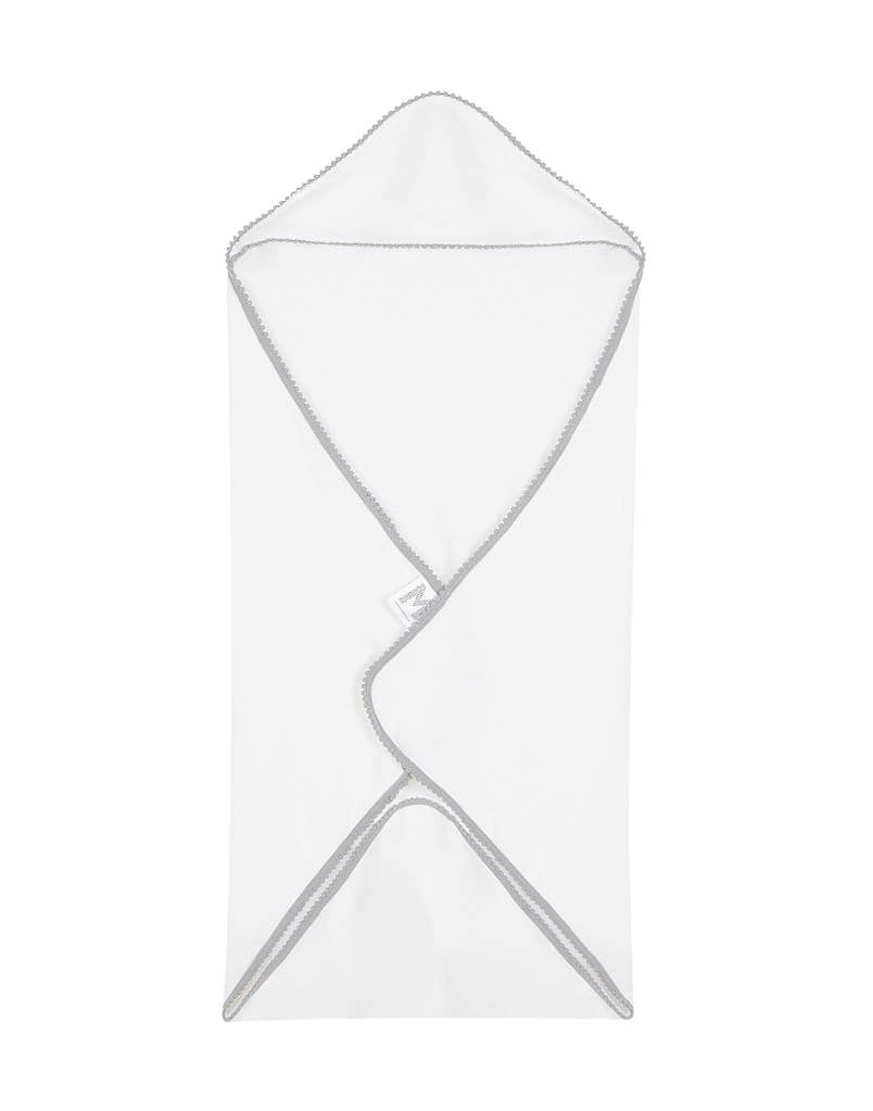 LUXE Baby/Toddler Towel: Detailed Pom Pom Trim,Bamboo Cotton