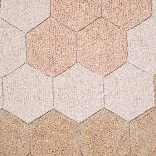 Washable rug Round Honeycomb Rose